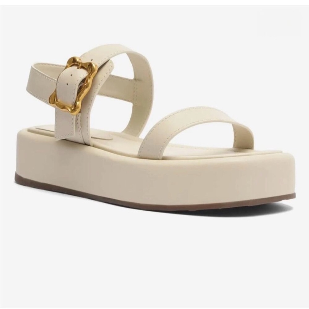Schutz Wavy Platform Leather Sandal Size 9.5